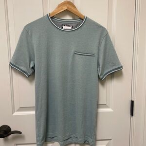 Cactus Man Ricky Singh  Sage Green Short Sleeve Pocket Tee with Contrast Trim